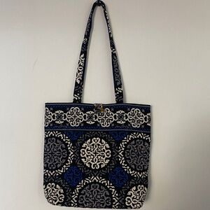 Vera Bradley Black and Blue Patterned Tote